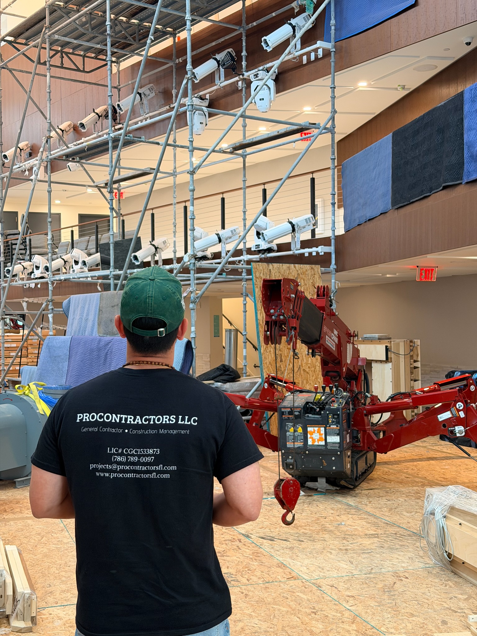 Procontractors owner on site during commercial construction project in Miami